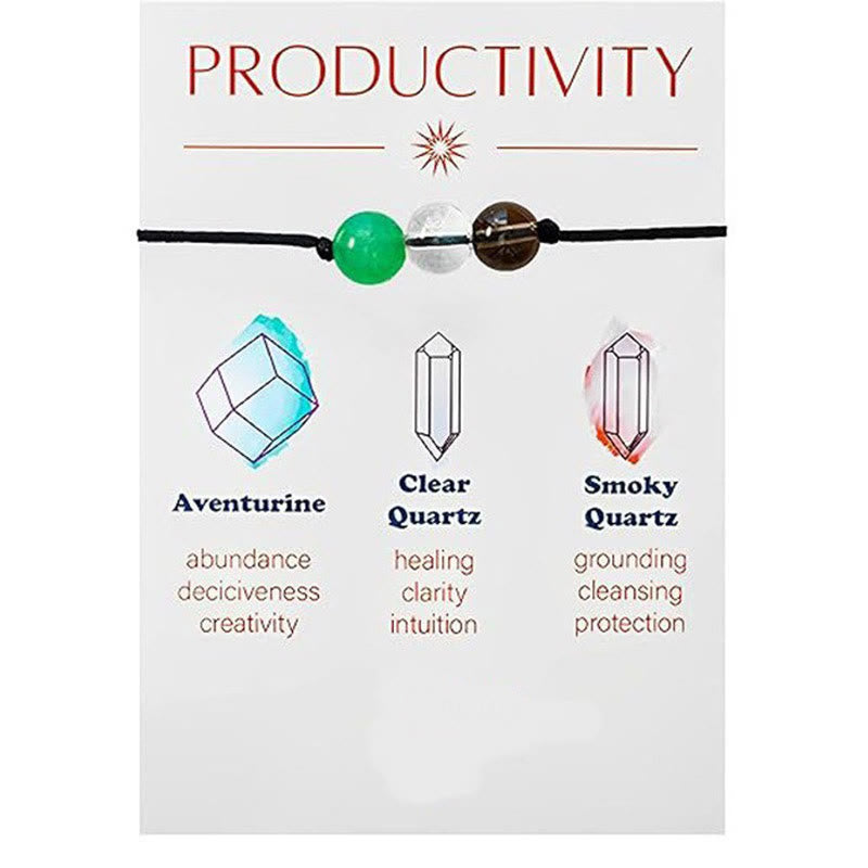 Olivenorma 9 pezzi Braccialetto dei desideri yoga con cristalli curativi in ​​pietra naturale - Produttività - image 8