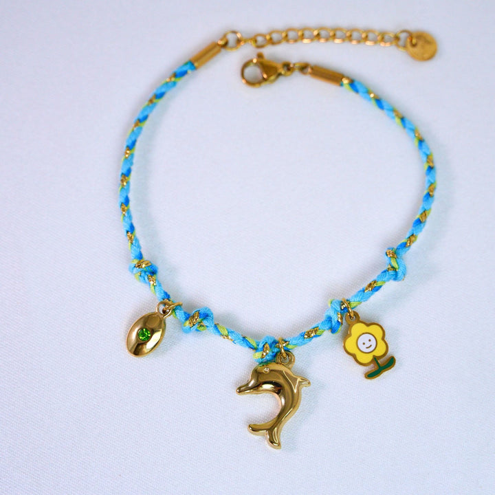 Collana con ciondolo in pietra naturale intrecciata colorata Olivenorma