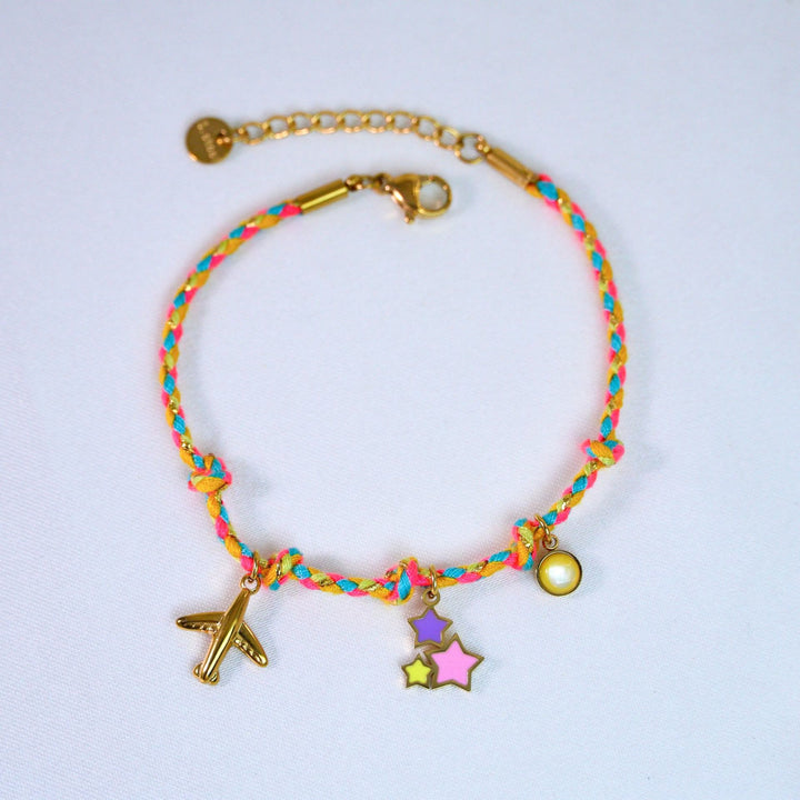 Collana con ciondolo in pietra naturale intrecciata colorata Olivenorma