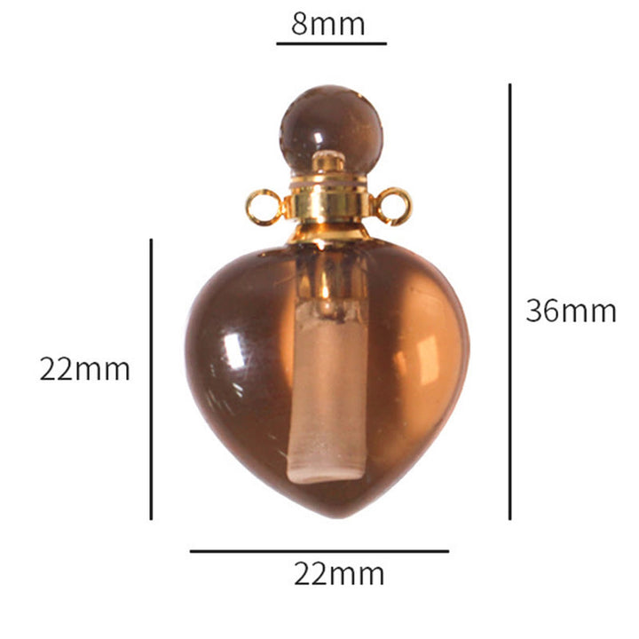 Collana con diffusore di oli essenziali in cristallo Olivenorma e bottiglia a forma di cuore