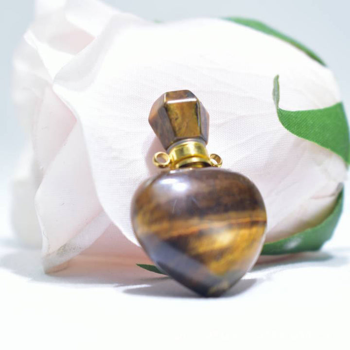 Collana con bottiglia d'amore con diffusore di oli essenziali di cristallo Olivenorma