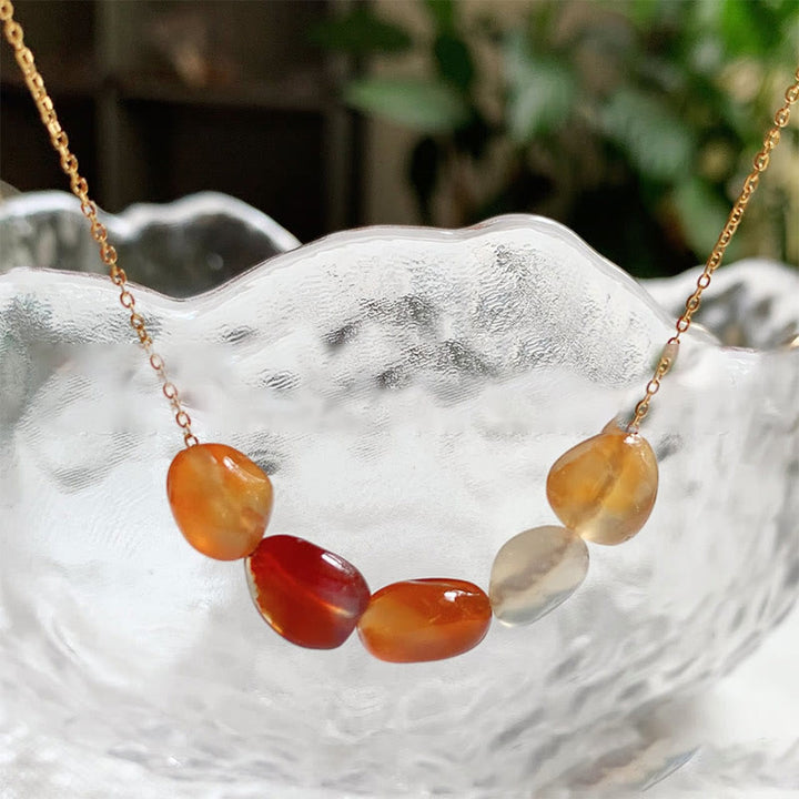 Collana con ciondolo di perline in pietra naturale irregolare Olivenorma - image 29