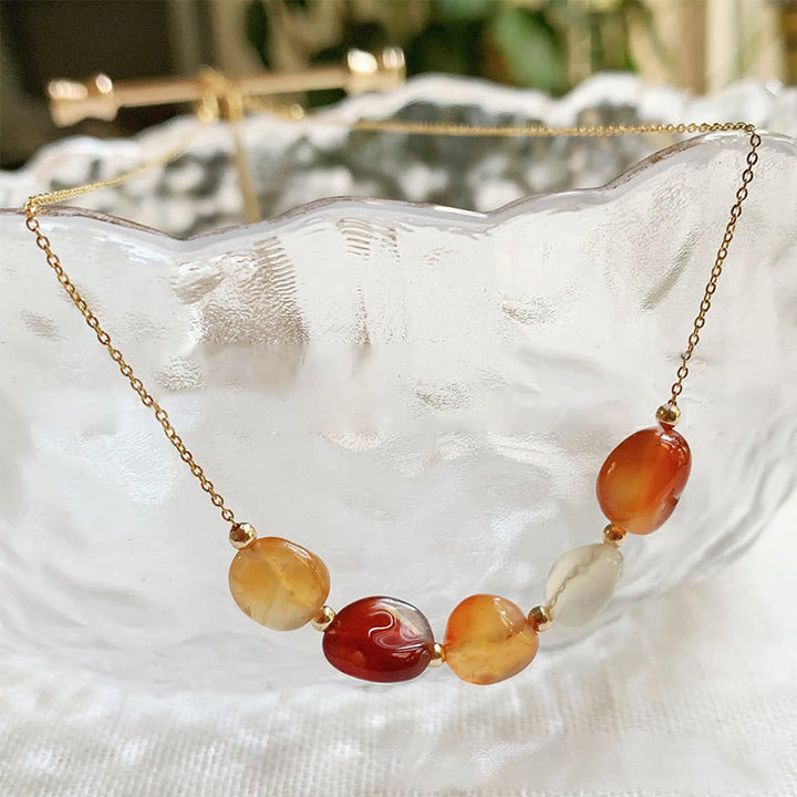 Collana con ciondolo di perline in pietra naturale irregolare Olivenorma - image 28