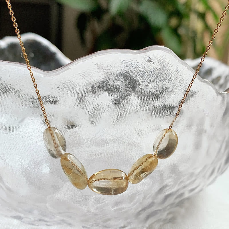 Collana con ciondolo di perline in pietra naturale irregolare Olivenorma - image 14