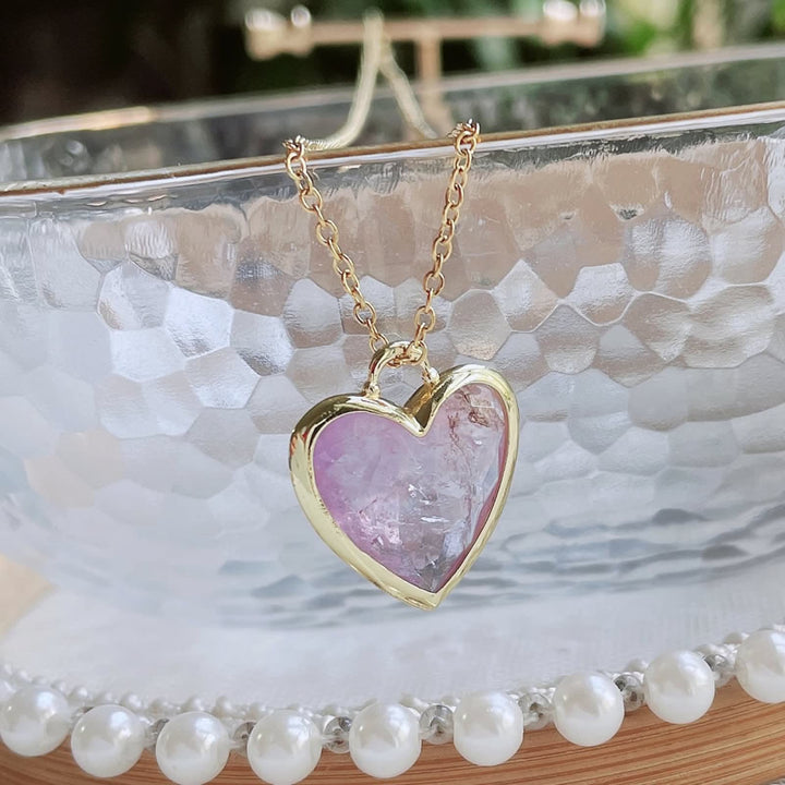 Collana in acciaio inossidabile con ciondolo a forma di cuore in cristallo Olivenorma