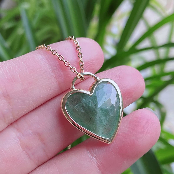Collana in acciaio inossidabile con ciondolo a forma di cuore in cristallo Olivenorma