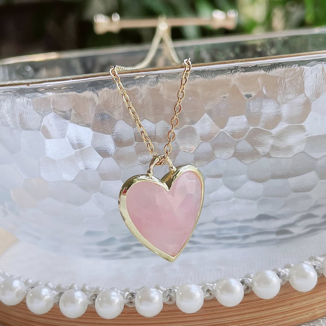 Collana in acciaio inossidabile con ciondolo a forma di cuore in cristallo Olivenorma