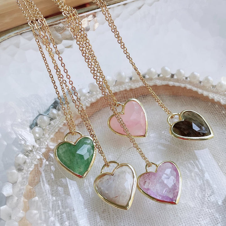 Collana in acciaio inossidabile con ciondolo a forma di cuore in cristallo Olivenorma