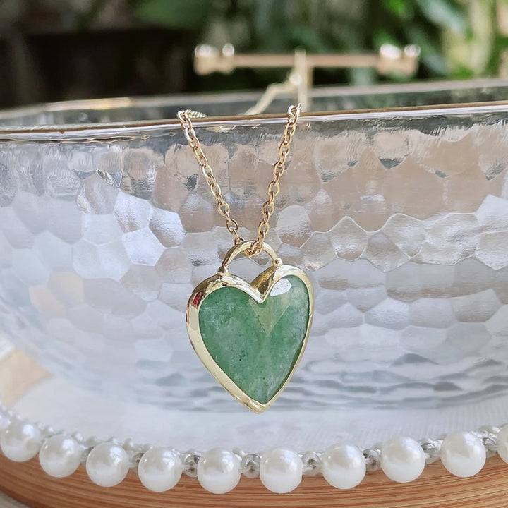 Collana in acciaio inossidabile con ciondolo a forma di cuore in cristallo Olivenorma
