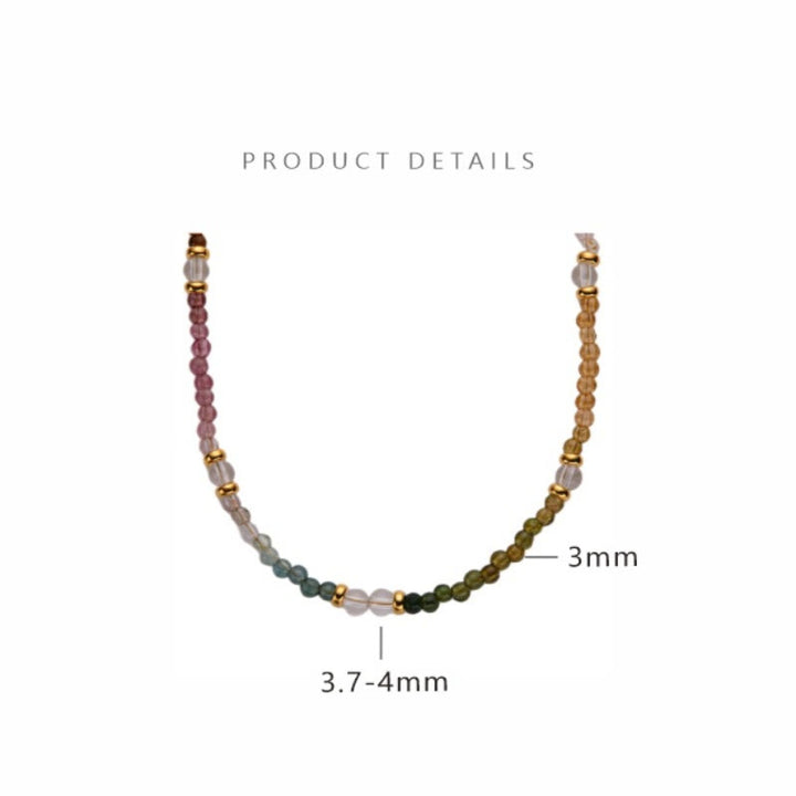 Olivenorma 3mm Collana con bracciale di perline di tormalina naturale