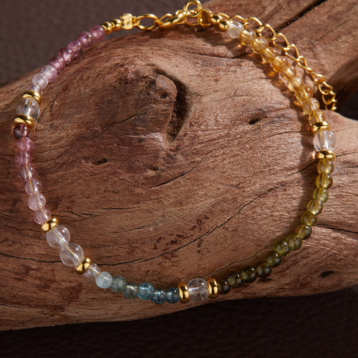Olivenorma 3mm Collana con bracciale di perline di tormalina naturale