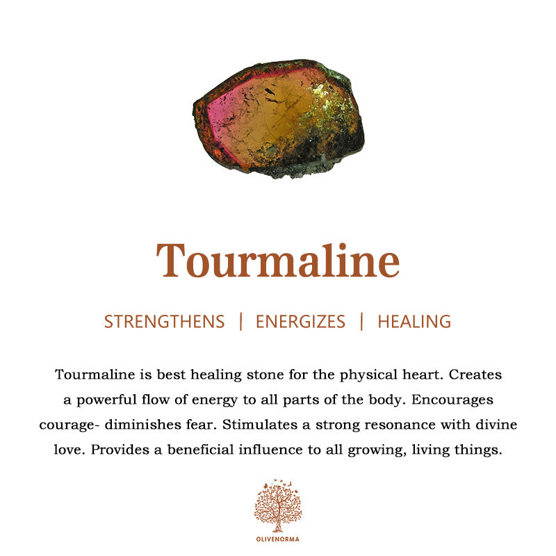 Olivenorma 3mm Collana con bracciale di perline di tormalina naturale