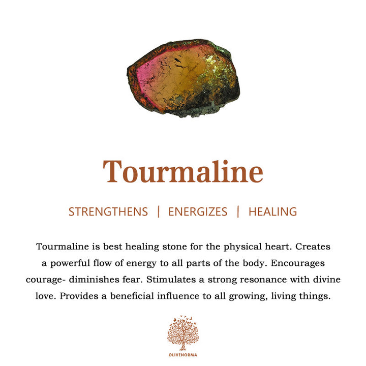 Olivenorma 3mm Collana con bracciale di perline di tormalina naturale