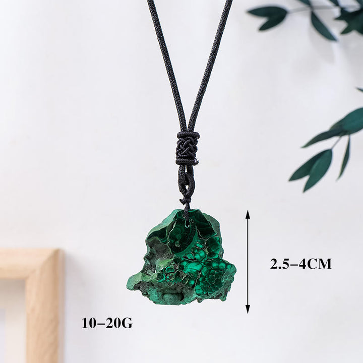 Collana con ciondolo in malachite naturale irregolare Olivenorma