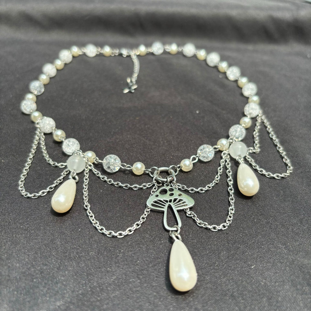 Collana girocollo a strati con ciondolo in perle d'acqua dolce Olivenorma