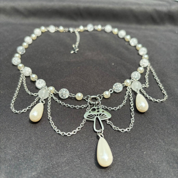 Collana girocollo a strati con ciondolo in perle d'acqua dolce Olivenorma