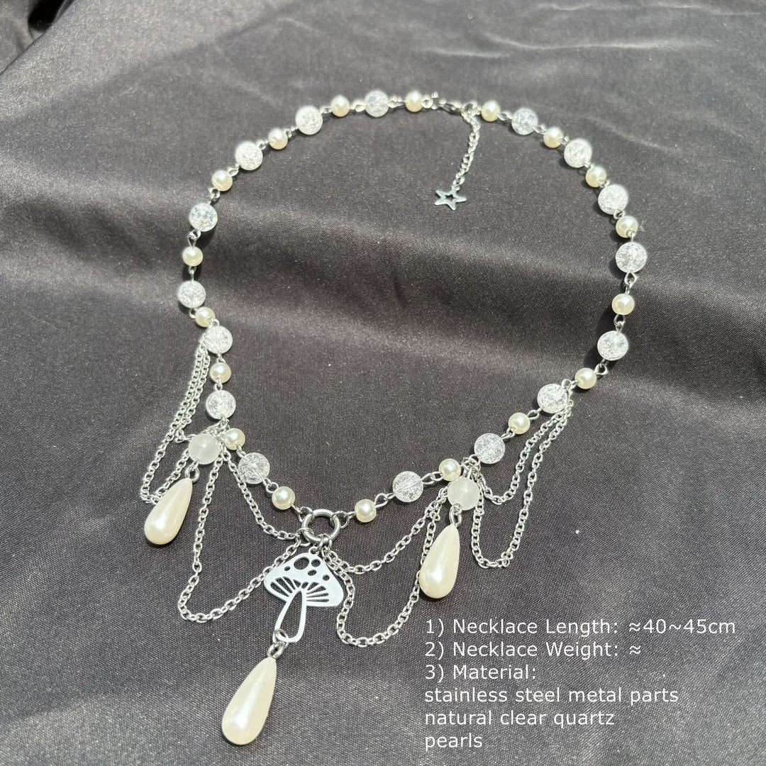 Collana girocollo a strati con ciondolo in perle d'acqua dolce Olivenorma
