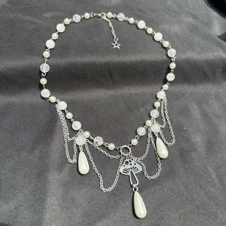 Collana girocollo a strati con ciondolo in perle d'acqua dolce Olivenorma