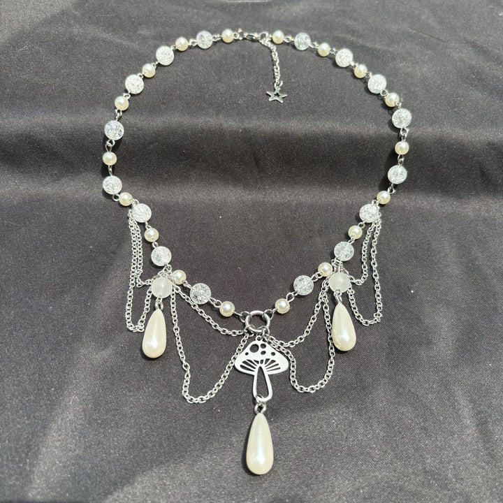 Collana girocollo a strati con ciondolo in perle d'acqua dolce Olivenorma