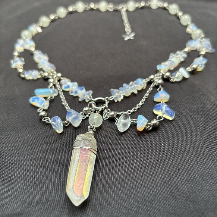 Collana girocollo a strati in opalite naturale Olivenorma