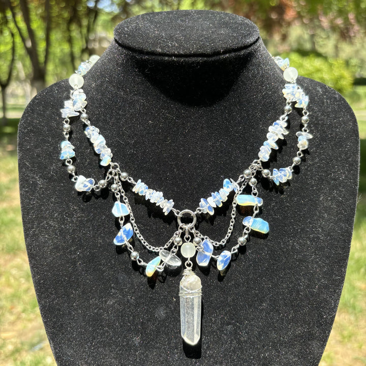 Collana girocollo a strati in opalite naturale Olivenorma