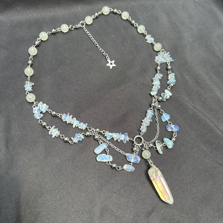 Collana girocollo a strati in opalite naturale Olivenorma