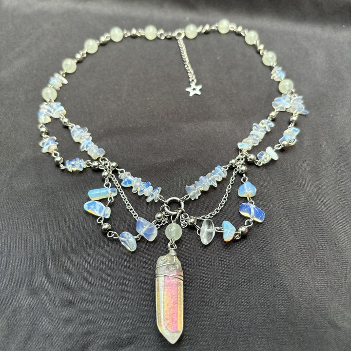 Collana girocollo a strati in opalite naturale Olivenorma