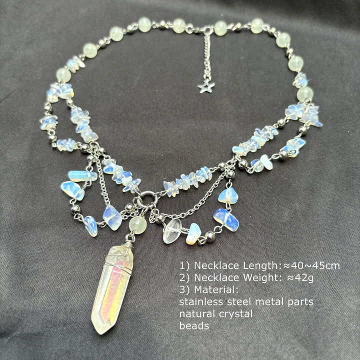 Collana girocollo a strati in opalite naturale Olivenorma