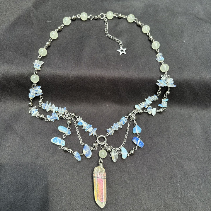 Collana girocollo a strati in opalite naturale Olivenorma
