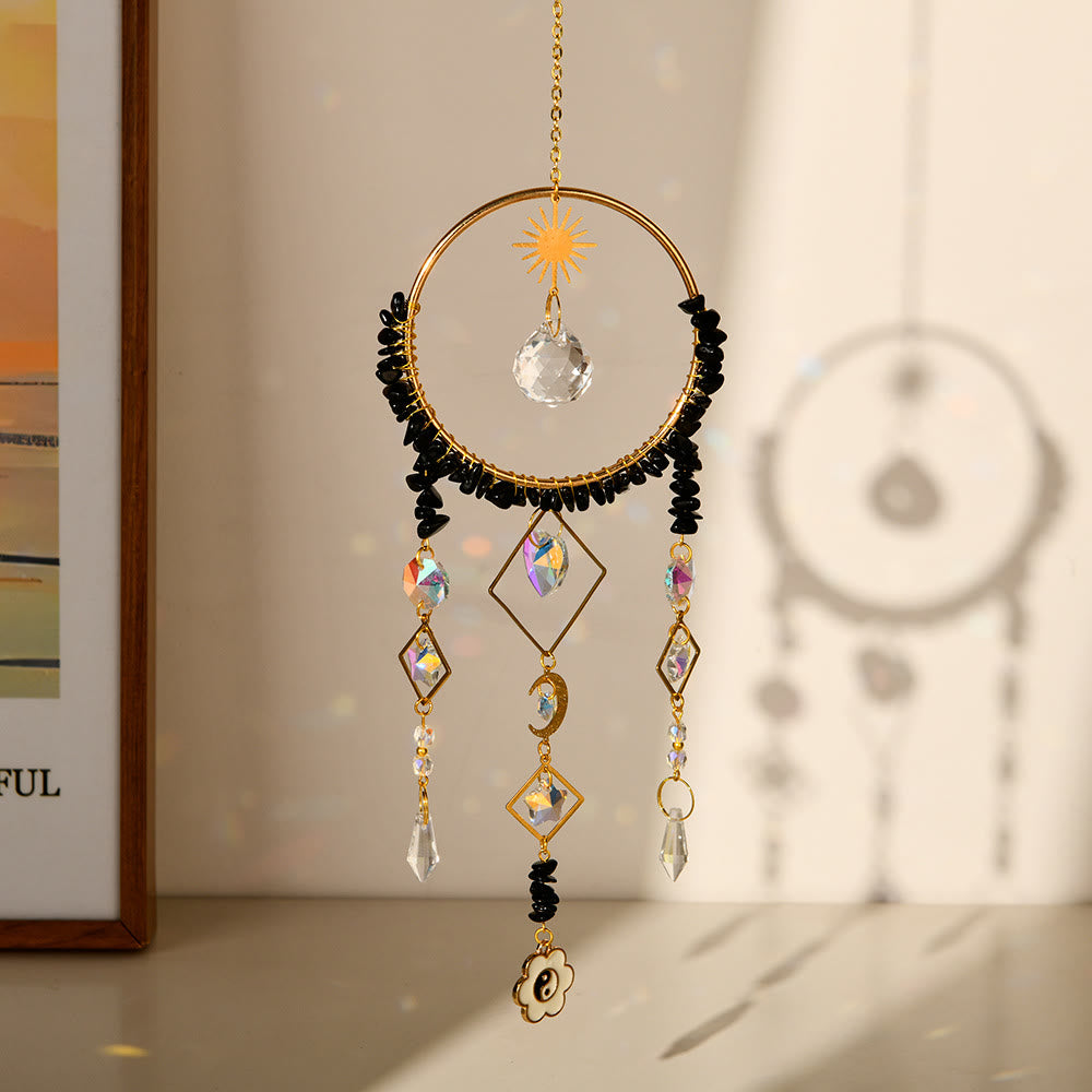 Olivenorma Crystal Geometric Circle Pendant Suncatcher Campanello a vento