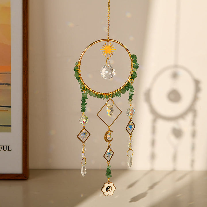 Olivenorma Crystal Geometric Circle Pendant Suncatcher Campanello a vento
