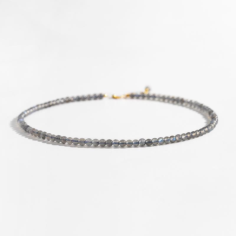 Braccialetto di perle fini di labradorite naturale Olivenorma