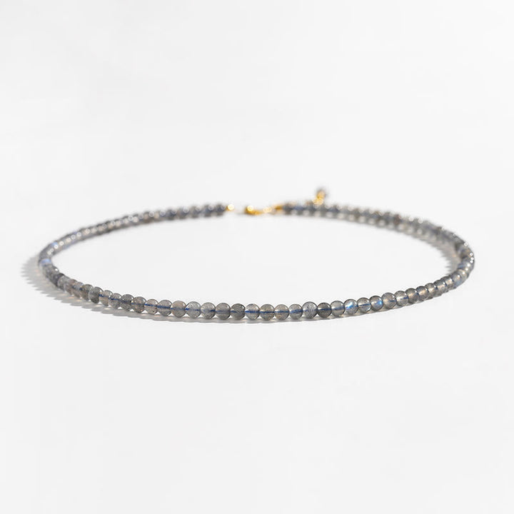 Braccialetto di perle fini di labradorite naturale Olivenorma