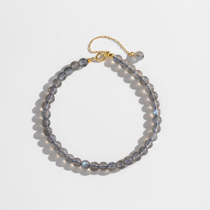 Braccialetto di perle fini di labradorite naturale Olivenorma