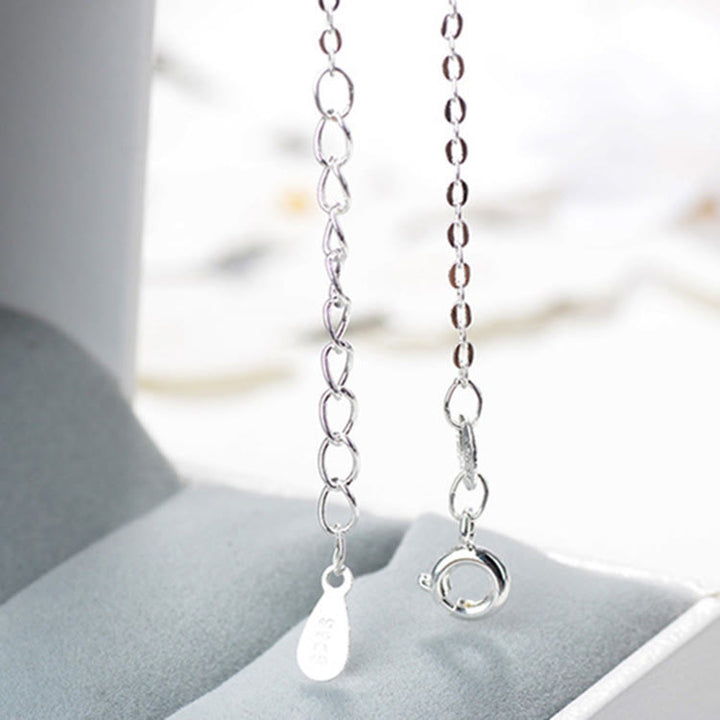 Bracciale con ciondolo in pietra di luna e gatto in argento Olivenorma