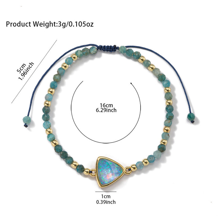 Olivenorma Bracciale con ciondolo in opale colorato con perline di cristallo naturale
