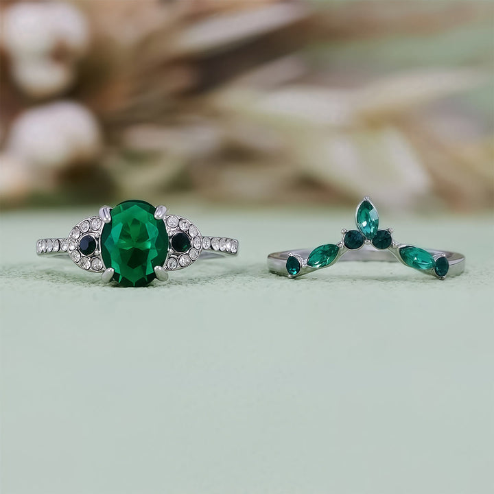 Olivenorma Emerald Crown Anello in due pezzi