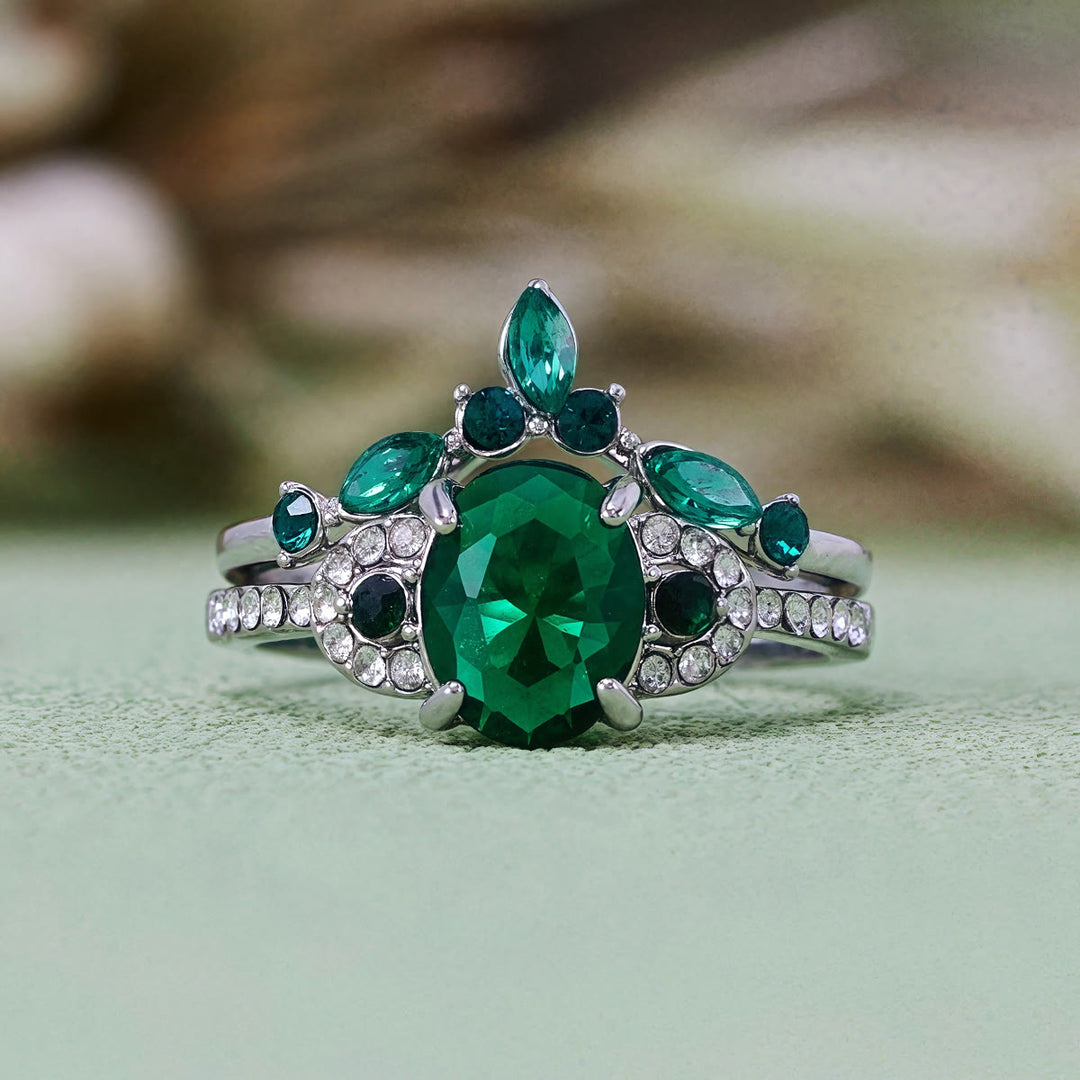 Olivenorma Emerald Crown Anello in due pezzi