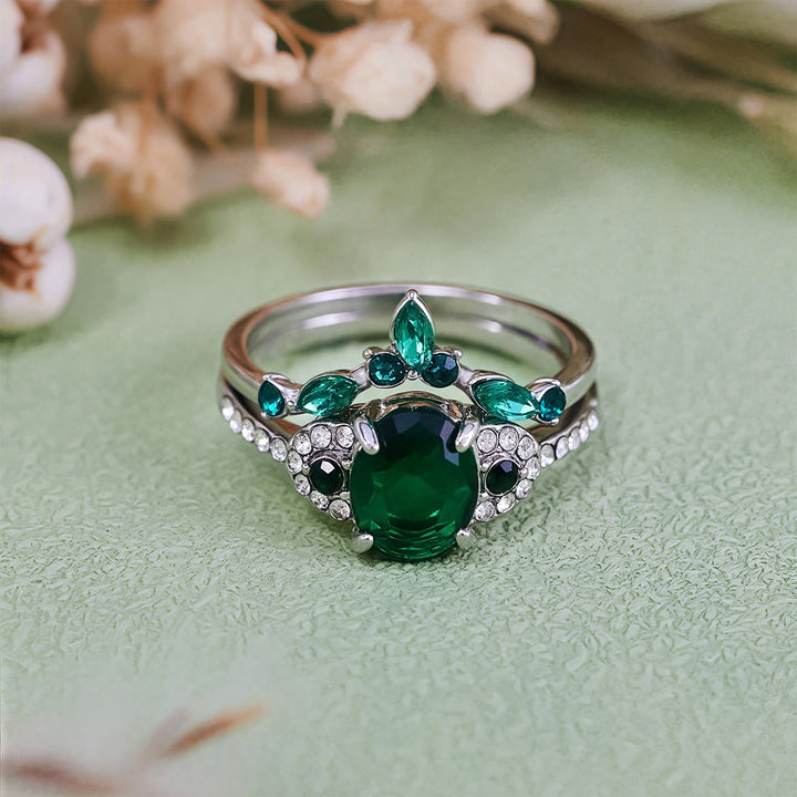 Olivenorma Emerald Crown Anello in due pezzi