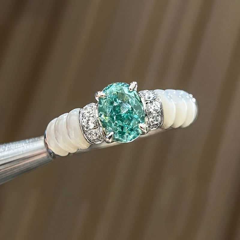 Anello Olivenorma con acquamarina taglio ovale