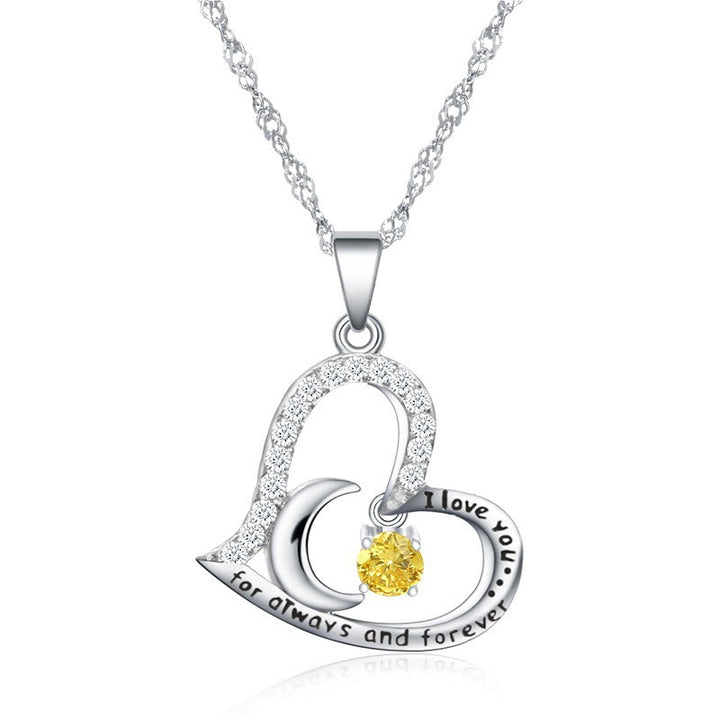 Olivenorma "Ti amo per sempre e sempre" Collana con pietra portafortuna
