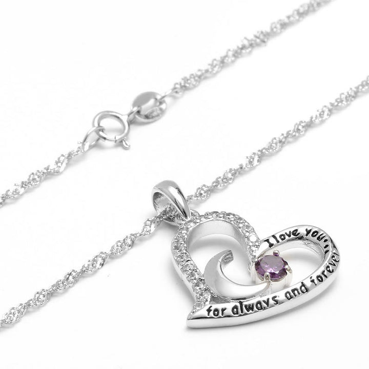 Olivenorma "Ti amo per sempre e sempre" Collana con pietra portafortuna