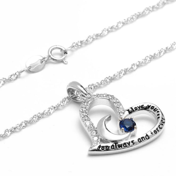 Olivenorma "Ti amo per sempre e sempre" Collana con pietra portafortuna