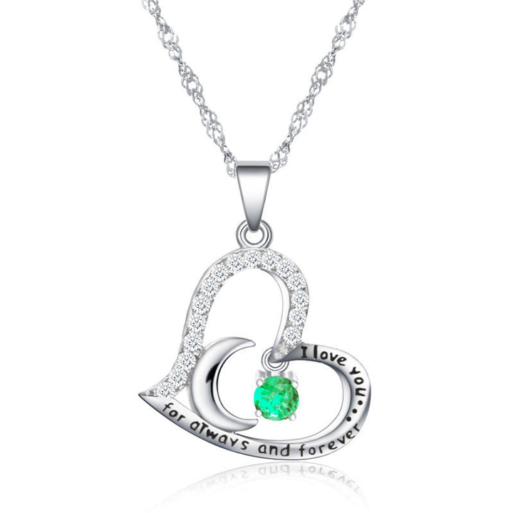 Olivenorma "Ti amo per sempre e sempre" Collana con pietra portafortuna