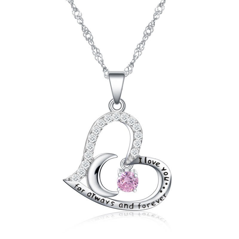 Olivenorma "Ti amo per sempre e sempre" Collana con pietra portafortuna