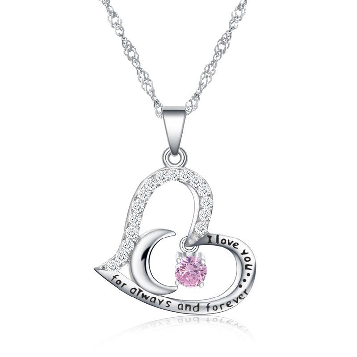 Olivenorma "Ti amo per sempre e sempre" Collana con pietra portafortuna
