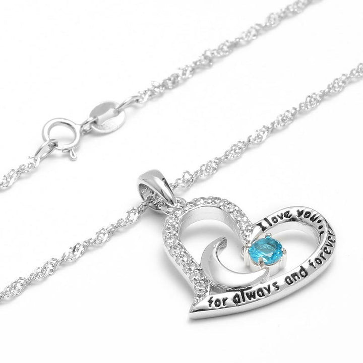 Olivenorma "Ti amo per sempre e sempre" Collana con pietra portafortuna