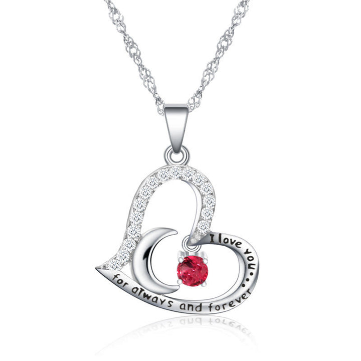 Olivenorma "Ti amo per sempre e sempre" Collana con pietra portafortuna