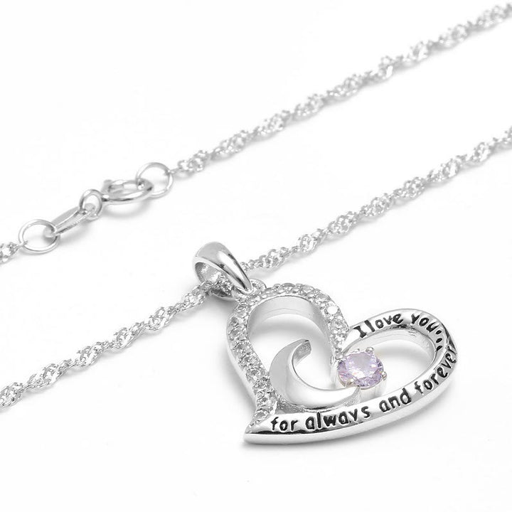 Olivenorma "Ti amo per sempre e sempre" Collana con pietra portafortuna