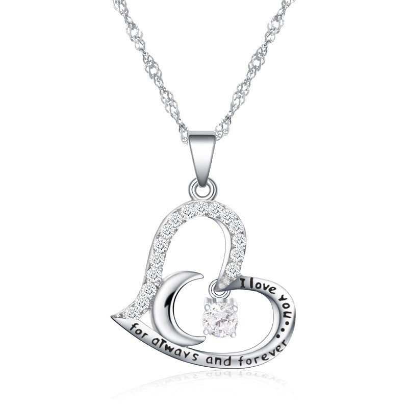 Olivenorma "Ti amo per sempre e sempre" Collana con pietra portafortuna
